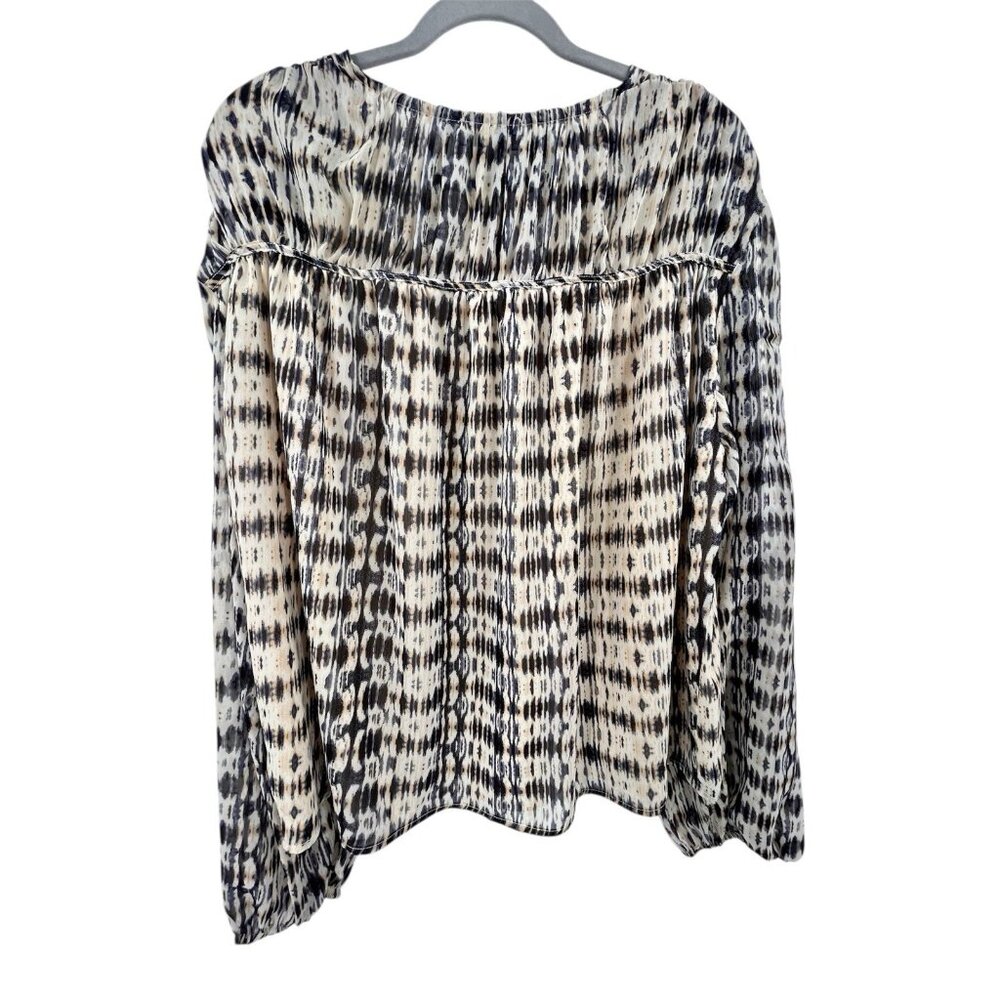 EVEREVE Women's White Multicolored Valerie Dye Effect Blouse NWT XS - Picture 6 of 6